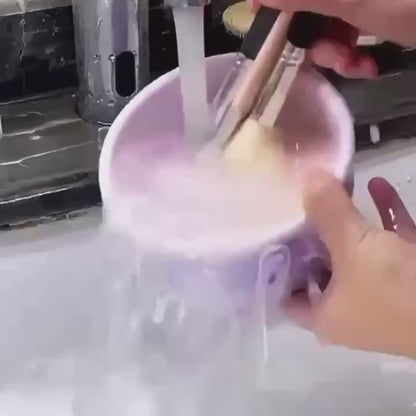 Limpiador y Soporte de brochas 2 en 1